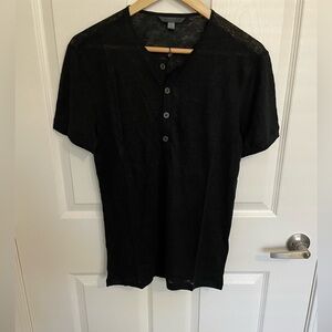 John Varvatos Collection Linen Henley